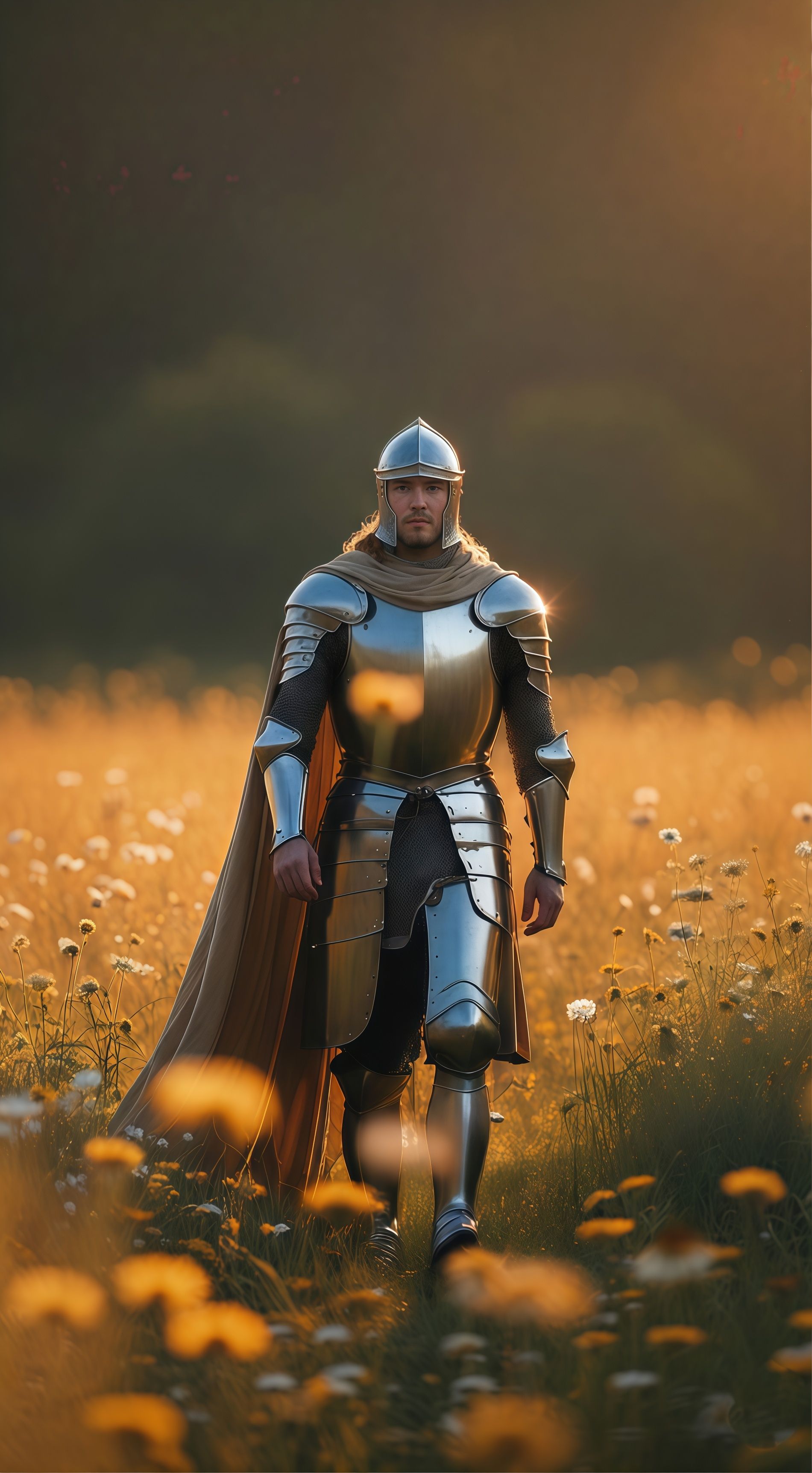 Heroic Knight Golden Hour Wallpaper