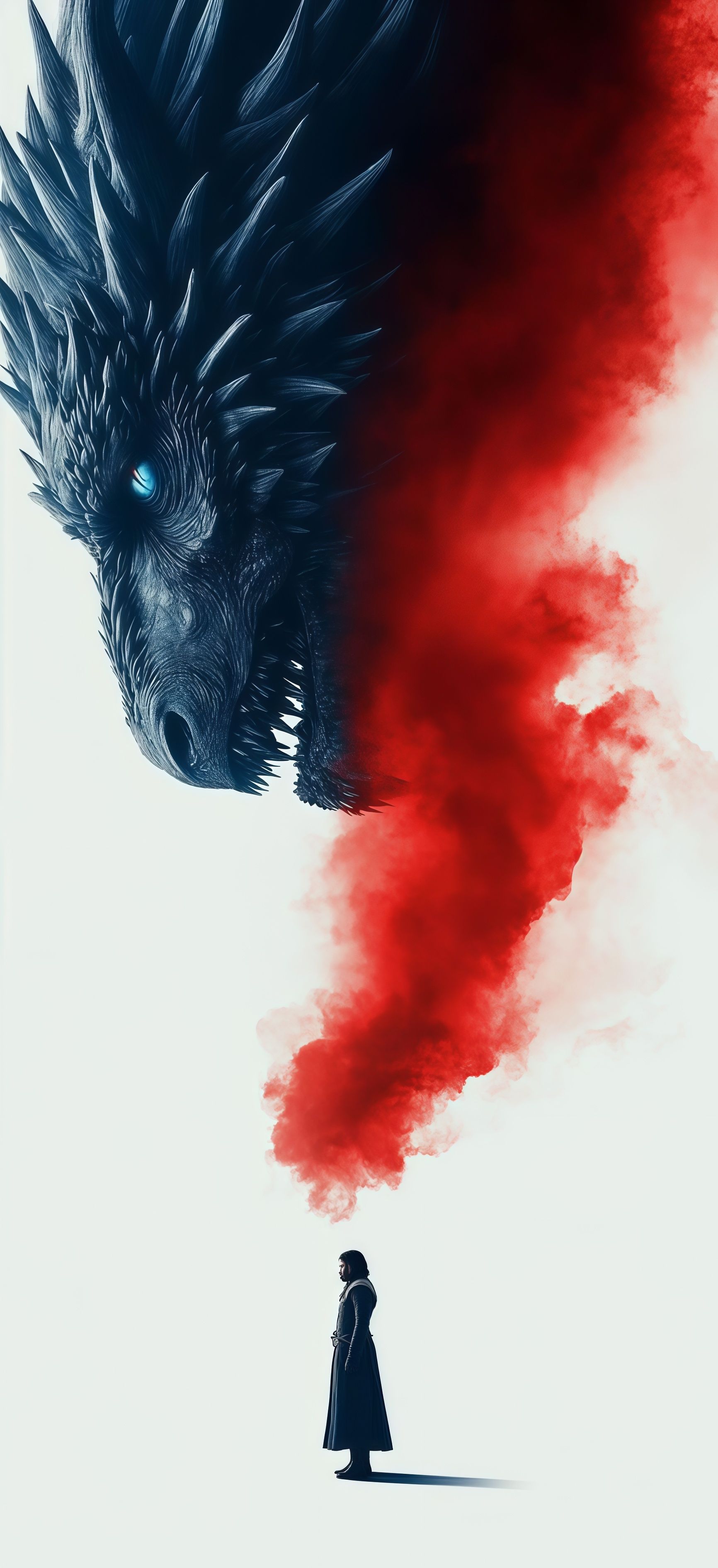 Jon Snow and Drogon Fire Fantasy Wallpaper