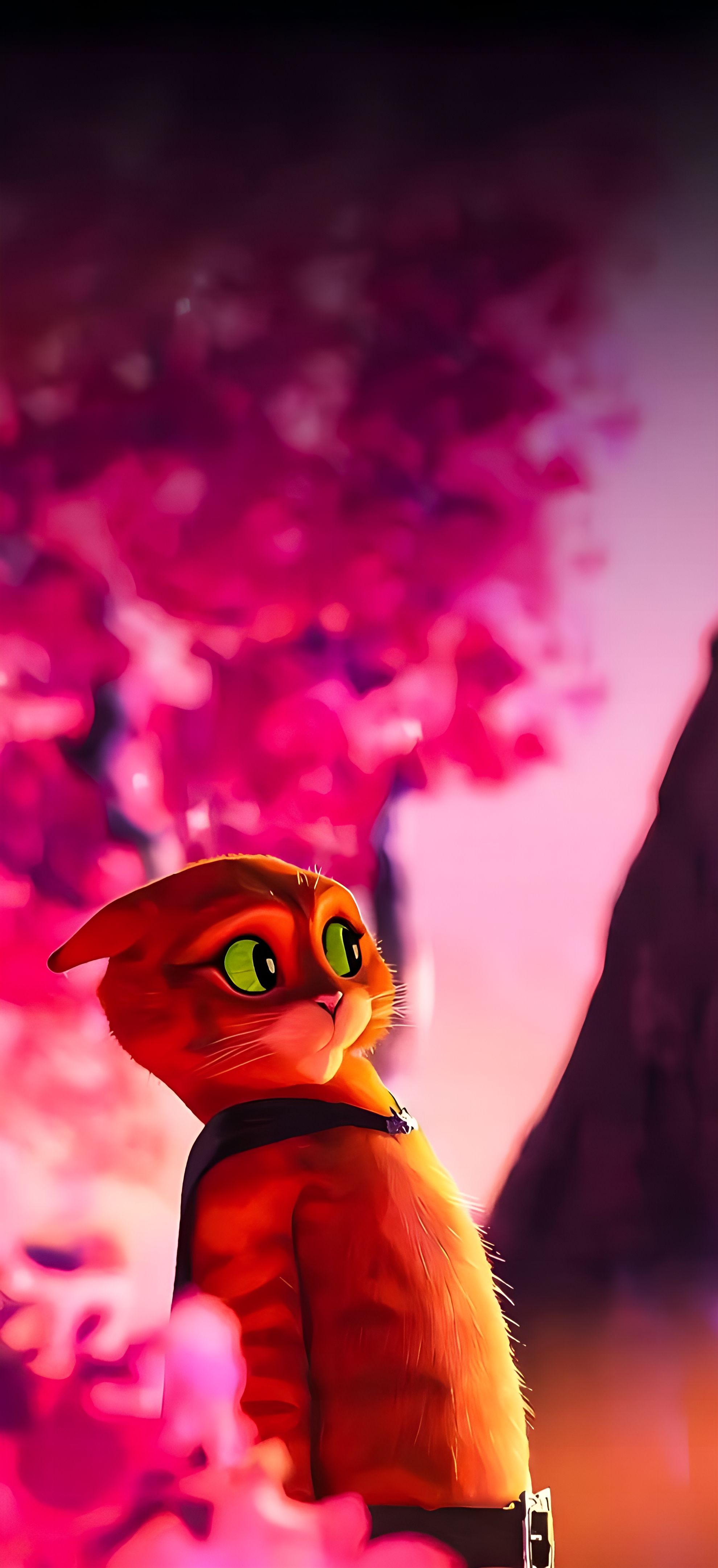 Puss in Boots Pink Aesthetic Wallpaper